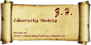 Záborszky Hedvig névjegykártya